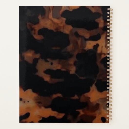 Tortoiseshellシームレスパターン、シックなTortoiseShell プランナー手帳 (裏面)