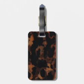 Tortoiseshellシームレスパターン、シックなTortoiseShell ラゲッジタグ (裏面縦)