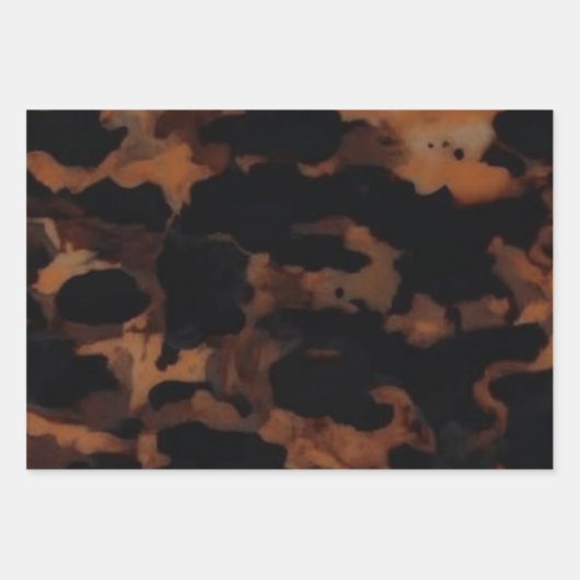 Tortoiseshellシームレスパターン、シックなTortoiseShell ラッピングペーパーシート (正面)