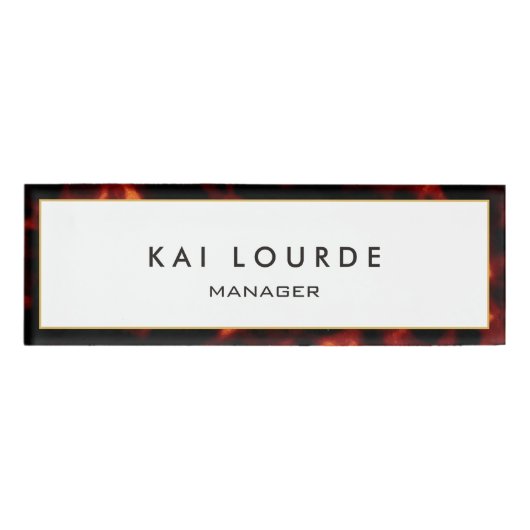 Tortoiseshellスタイリッシュ名タエレガントグ 名札 (正面)