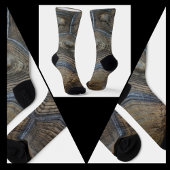 TortoiseShellフェイク写真用グレーとブラウン ソックス