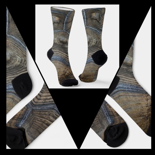 TortoiseShellフェイク写真用グレーとブラウン ソックス