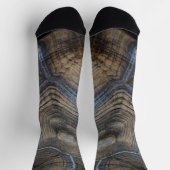 TortoiseShellフェイク写真用グレーとブラウン ソックス (上部)