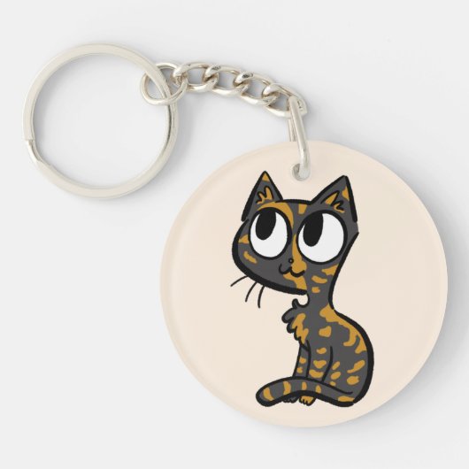 Tortoiseshell猫キーチェーン キーホルダー (正面)