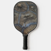 TortoiseShell自然パターン(イニシャル付) ピックルボールラケット (裏面)