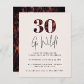 Tortoiseshell 30th誕生日バジェット紙招待状 (正面/裏面)