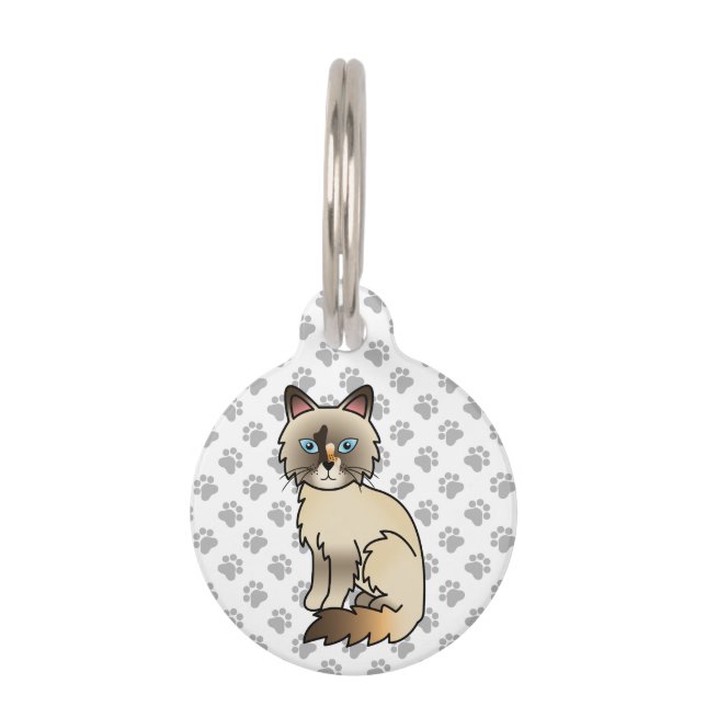 Tortoiseshell Birman / Ragdoll Cat & Pet's Info ペット　ネームタグ (正面)