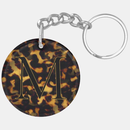 Tortoiseshell Initial Keychain Custom Letter キーホルダー (裏面左)