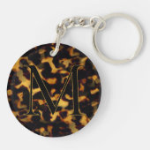 Tortoiseshell Initial Keychain Custom Letter キーホルダー (裏面)