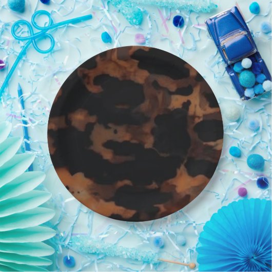 Tortoiseshell Seamless Pattern, Chic TortoiseShell ペーパープレート (パーティー)