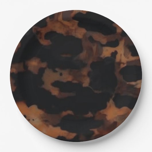 Tortoiseshell Seamless Pattern, Chic TortoiseShell ペーパープレート (正面)