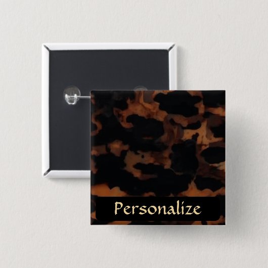 Tortoiseshell Seamless Pattern, Chic TortoiseShell 缶バッジ (正面&裏面)