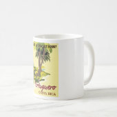 Tortuguero，コスタリカのヴィンテージ旅行ポスター コーヒーマグカップ (正面右)
