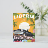 Tortuguero,コスタリカのヴィンテージ旅行ポスター ポストカード (スタンド正面)