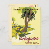 Tortuguero,コスタリカのヴィンテージ旅行ポスター ポストカード (正面/裏面)
