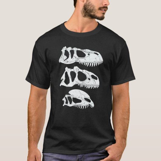 Torvosaurus Allosaurus Dilophosaurus Skull Dinosau Tシャツ (正面)
