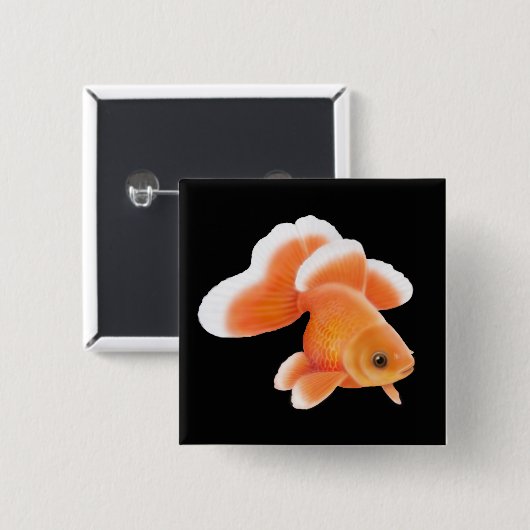 Tosakinの蝶尾金魚Pin 缶バッジ (正面&裏面)