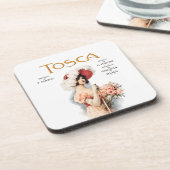 Tosca Opera Vintage - Puccini Opera Poster Design コースター (左側)