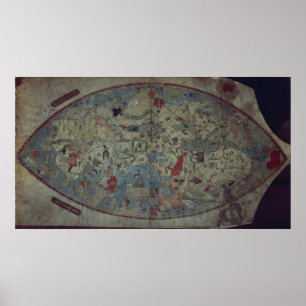 Toscanelli著設計されているGenoese世界地図 ポスター