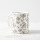 Tosed Blooms透明 – シームレスなパターン。 コーヒーマグカップ (正面左)