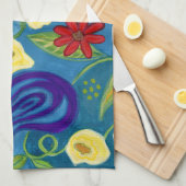 Tossed Flowers tea towel キッチンタオル (四つ折り)