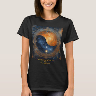 Total 太陽の Eclipse 2側面のテキスト神秘的 Tシャツ