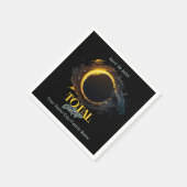 Total 太陽の Eclipse 2024あなたの街の州コズミック スタンダードカクテルナプキン (角)