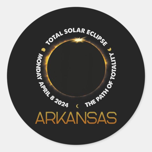 Total 太陽の Eclipse 2024アメリカの総和4月8日 ラウンドシール (正面)