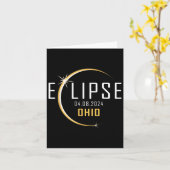 Total 太陽の Eclipse 2024オハイオアメリカ春Total カード (黄色い花)