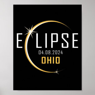 Total 太陽の Eclipse 2024オハイオアメリカ春Total ポスター