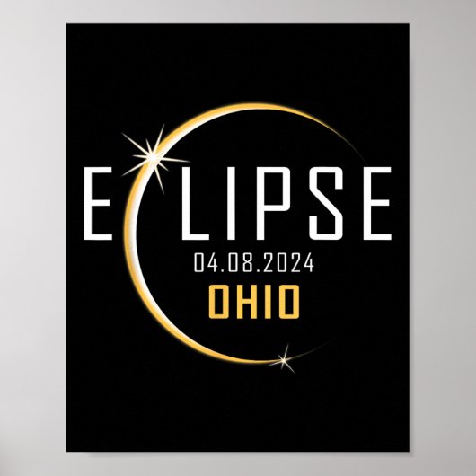 Total 太陽の Eclipse 2024オハイオアメリカ春Total ポスター (正面)
