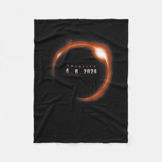 Total 太陽の Eclipse 2024トータリティ米国春4月 フリースブランケット (正面)