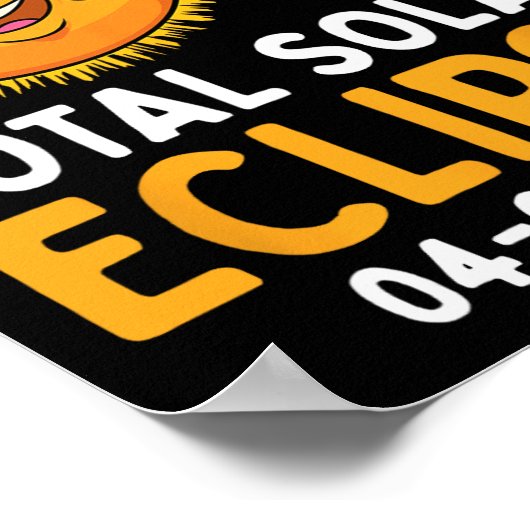 Total 太陽の Eclipse 2024メガネおもしろい太陽の月の子供 ポスター (角)