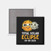 Total 太陽の Eclipse 2024メガネおもしろい太陽の月の子供 マグネット (正面/裏面)