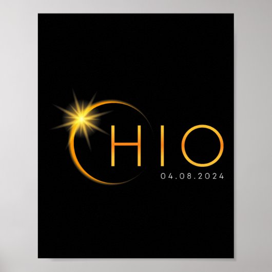 Total 太陽の Eclipse 2024州オハイオ総和4月 ポスター (正面)