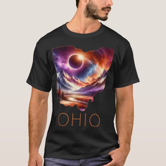Total 太陽の Eclipse 2024州オハイオ総和4月 Tシャツ (正面)