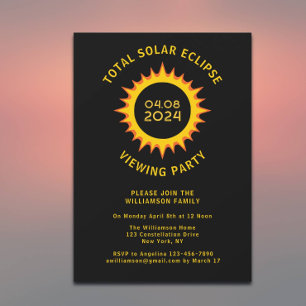 Total 太陽の Eclipse 2024年4月パーティーの表示 招待状