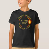 Total 太陽の Eclipse 2024年4月8日USAあなたの州 Tシャツ (正面)