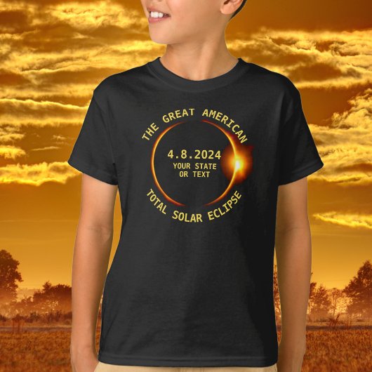 Total 太陽の Eclipse 2024年4月8日USAあなたの州 Tシャツ