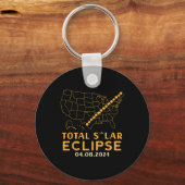 Total 太陽の Eclipse 2024 4年4月8日メンズキッズ キーホルダー (正面)