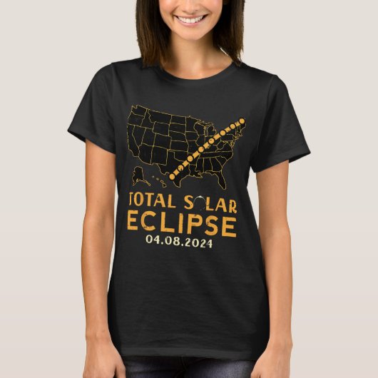 Total 太陽の Eclipse 2024 4年4月8日メンズキッズ Tシャツ (正面)