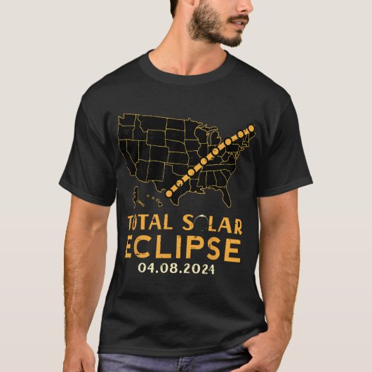 Total 太陽の Eclipse 2024 4年4月8日メンズキッズ Tシャツ (正面)