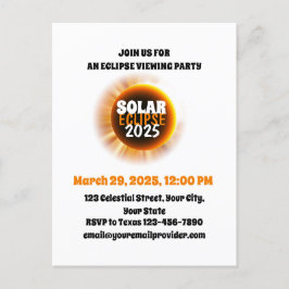 Total 太陽の Eclipse 3/29/2025 USAを見る インビテーションポストカード