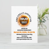 Total 太陽の Eclipse 3/29/2025 USAを見る 招待状 (スタンド正面)