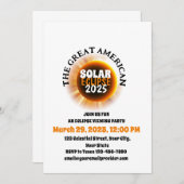 Total 太陽の Eclipse 3/29/2025 USAを見る 招待状 (正面/裏面)