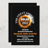 Total 太陽の Eclipse 3/29/2025 USAを見る 招待状 (正面/裏面)