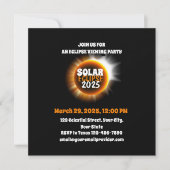 Total 太陽の Eclipse 3/29/2025 USAを見る 招待状 (正面)