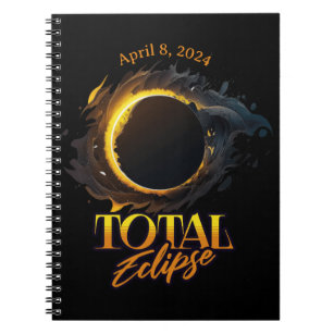 Total 太陽の Eclipse 4月8日、スパイラルフォトノートブック ノートブック