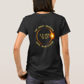 Total 太陽の Eclipse 4.8.2024 USAお客様の州の追加 Tシャツ (裏面)