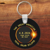 Total 太陽の Eclipse 4.8.2024 USAカスタム文字 キーホルダー (裏面)